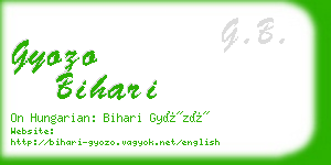 gyozo bihari business card